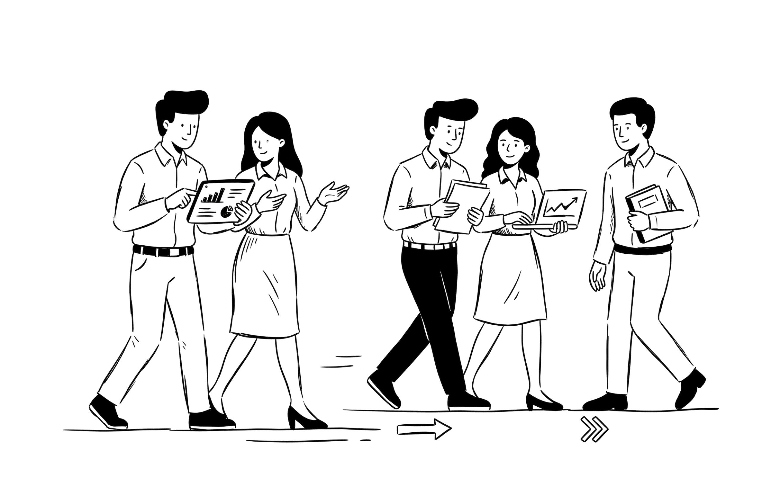 チームと伴走支援のイラスト