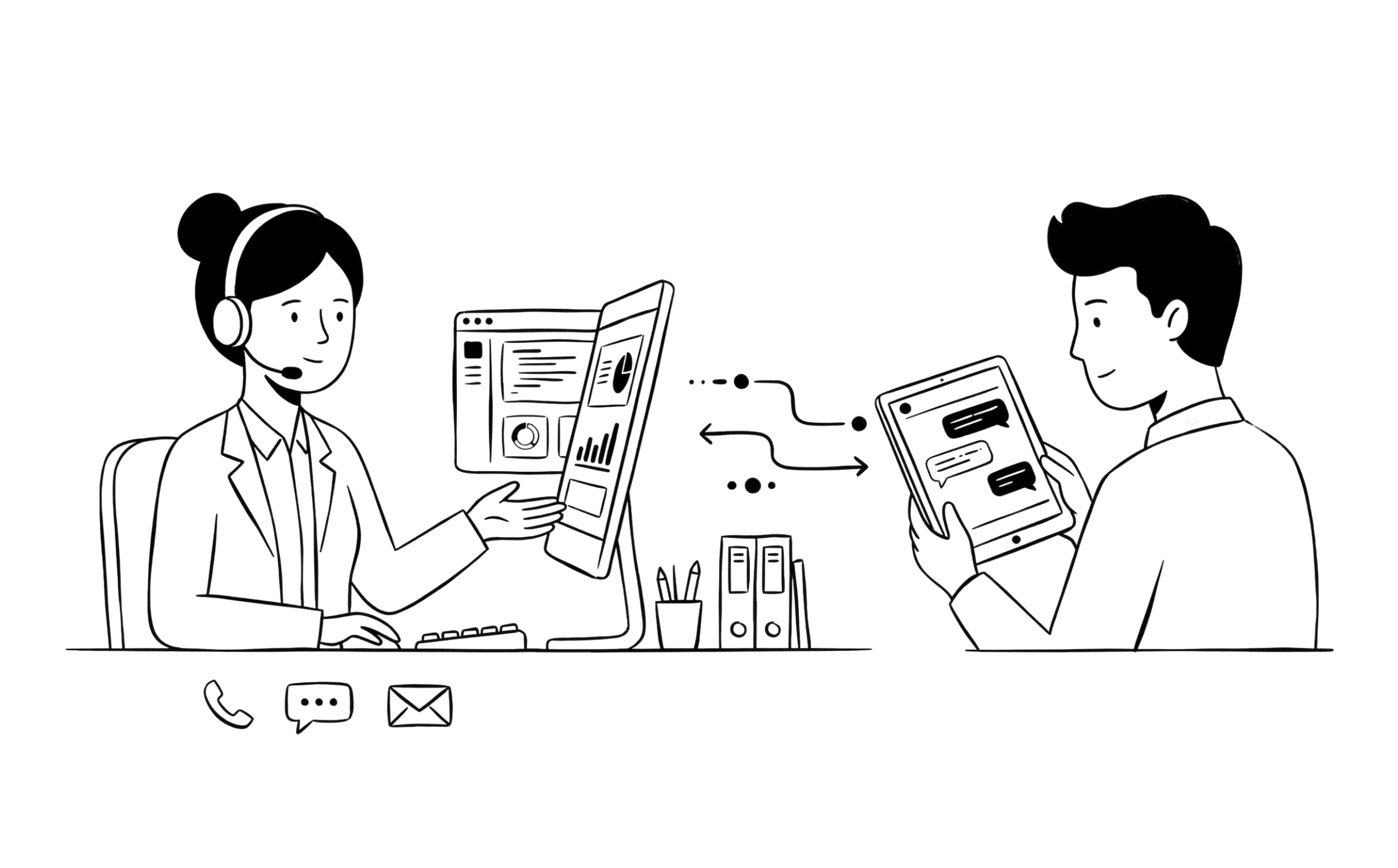 お問い合わせ導線のイラスト